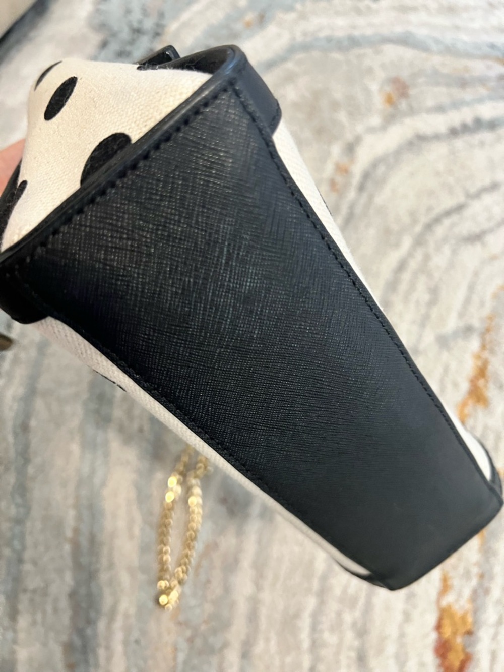 kate spade Black & Cream Polka Dot Top-Handle Satchel/Crossbody - Picture 5 of 6
